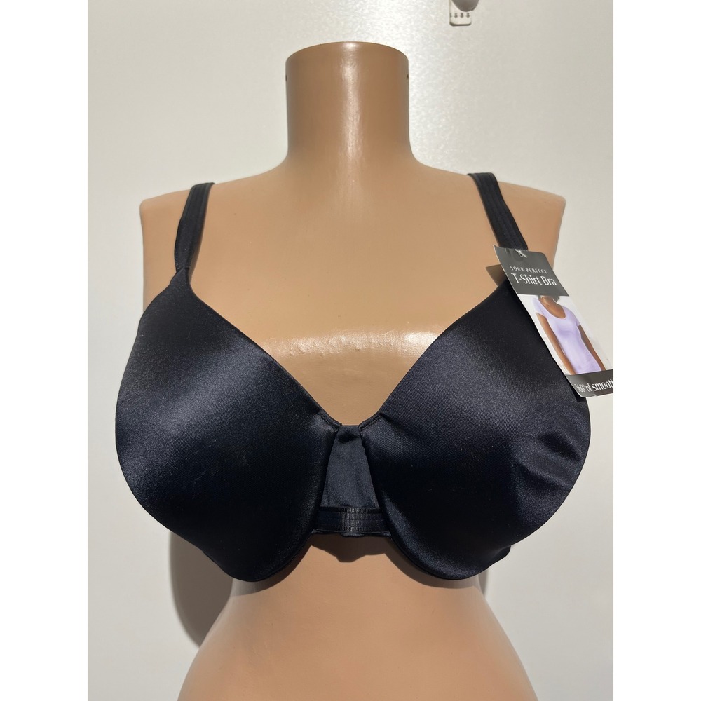 Bali One Smooth U Ultra Light Underwire T-Shirt Bra Black 36D DF3W11 NEW